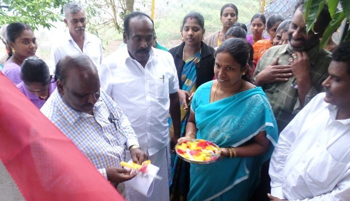 Community members at a felicitation ceremony